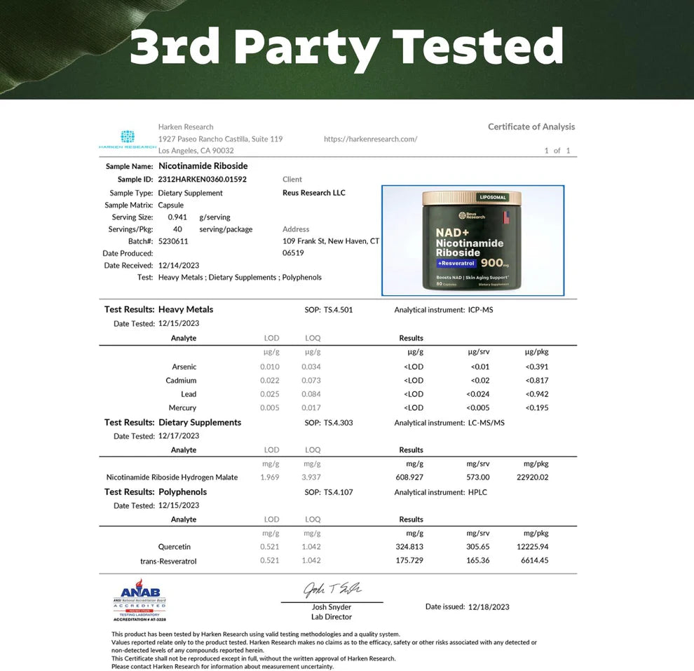 High Purity NAD+ Supplement for Anti-Aging, Energy & Focus